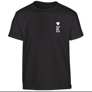 Men  Black T-Shirt with Heart Design king of hearts tee